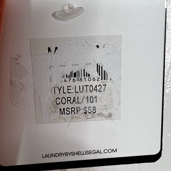 NWT Laundry by Shelli Segal Sleeveless Twist Back Tank Top in Coral Women’s Sz M - Picture 7 of 8